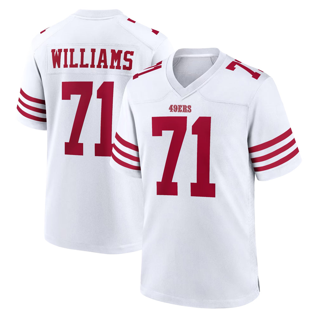 SF.49ers #71 Trent Williams Player White Game Home STECN Stitched Jerseys