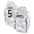 S.Seahawks #5 Jason Myers Player Arctic Camo Limited Salute to Service Pullover Hoodies Game STECN Stitched Jerseys