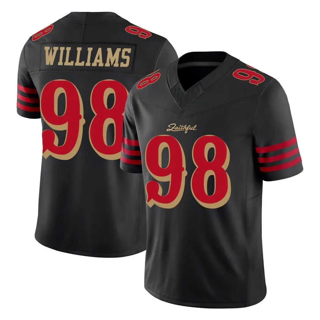 SF.49ers #98 Mykel Williams Player Black Limited Rivalries Collection Home Game STECN Stitched Jerseys