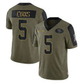 SF.49ers #5 Mike Evans Player Olive Salute To Service Limited Game STECN Stitched Jerseys