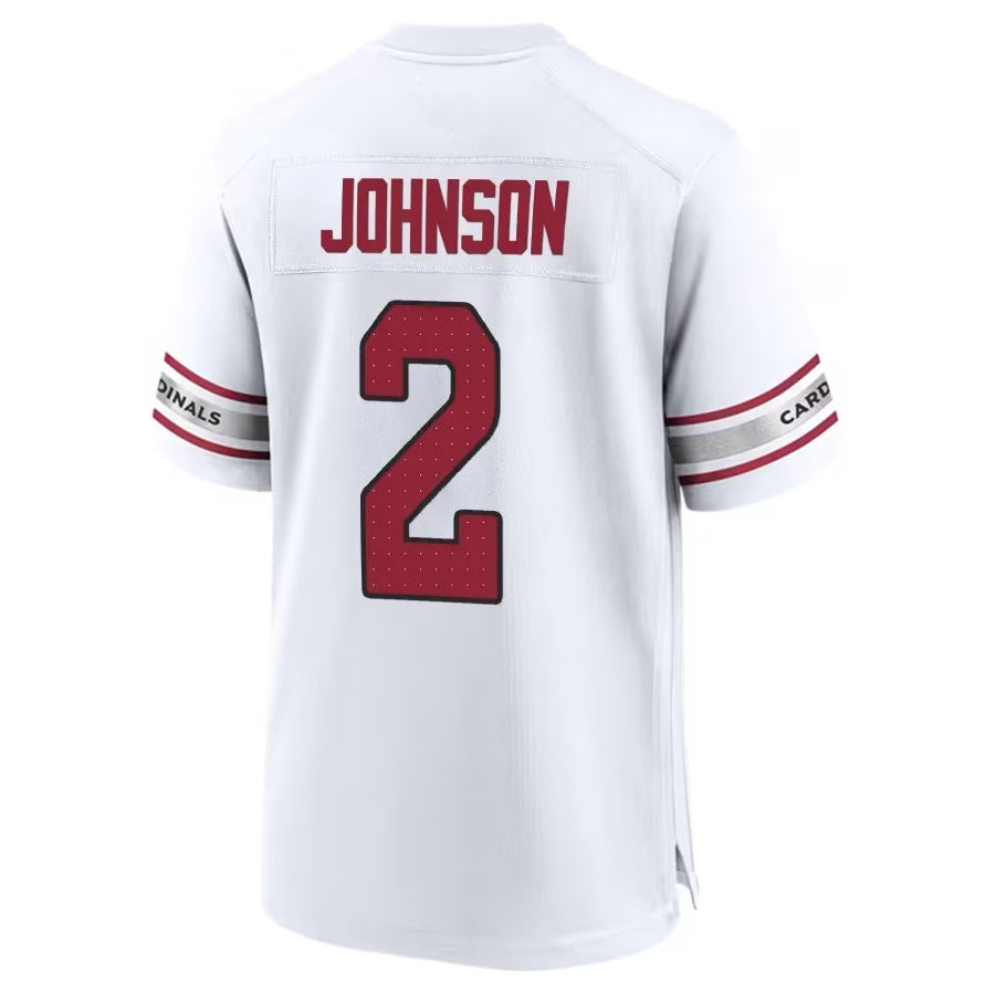 A.Cardinals #2 Will Johnson Player White Home Game STECN Stitched Jerseys