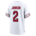 A.Cardinals #2 Will Johnson Player White Home Game STECN Stitched Jerseys