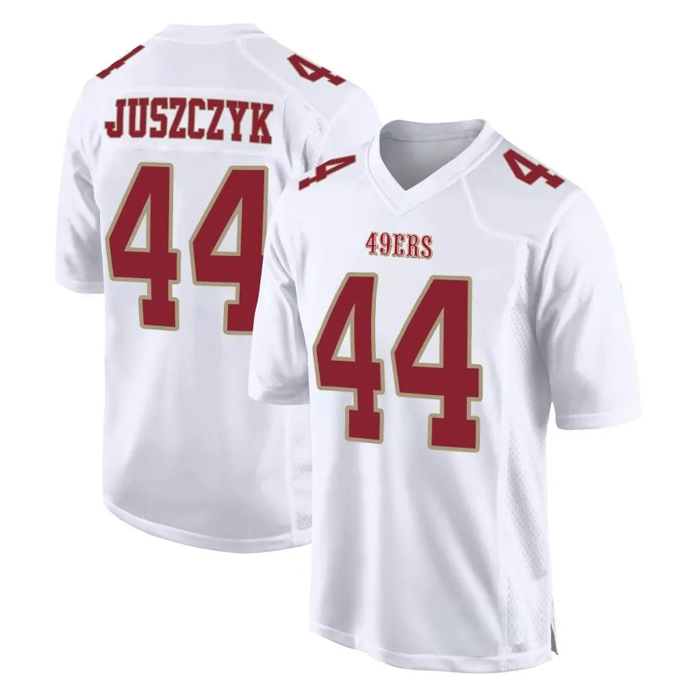 SF.49ers #44 Kyle Juszczyk Player White Fashion Home Game STECN Stitched Jerseys