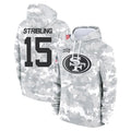 SF.49ers #15 De'Zhaun Stribling Player Arctic Camo Limited Salute to Service Pullover Hoodies Game STECN Stitched Jerseys