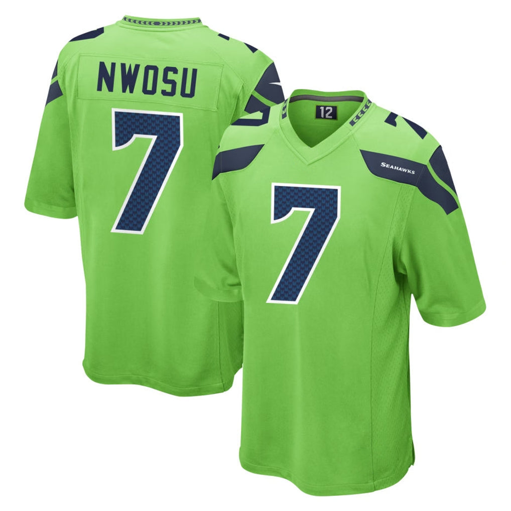 S.Seahawks #7 Uchenna Nwosu Player Green Home Game STECN Stitched Jerseys
