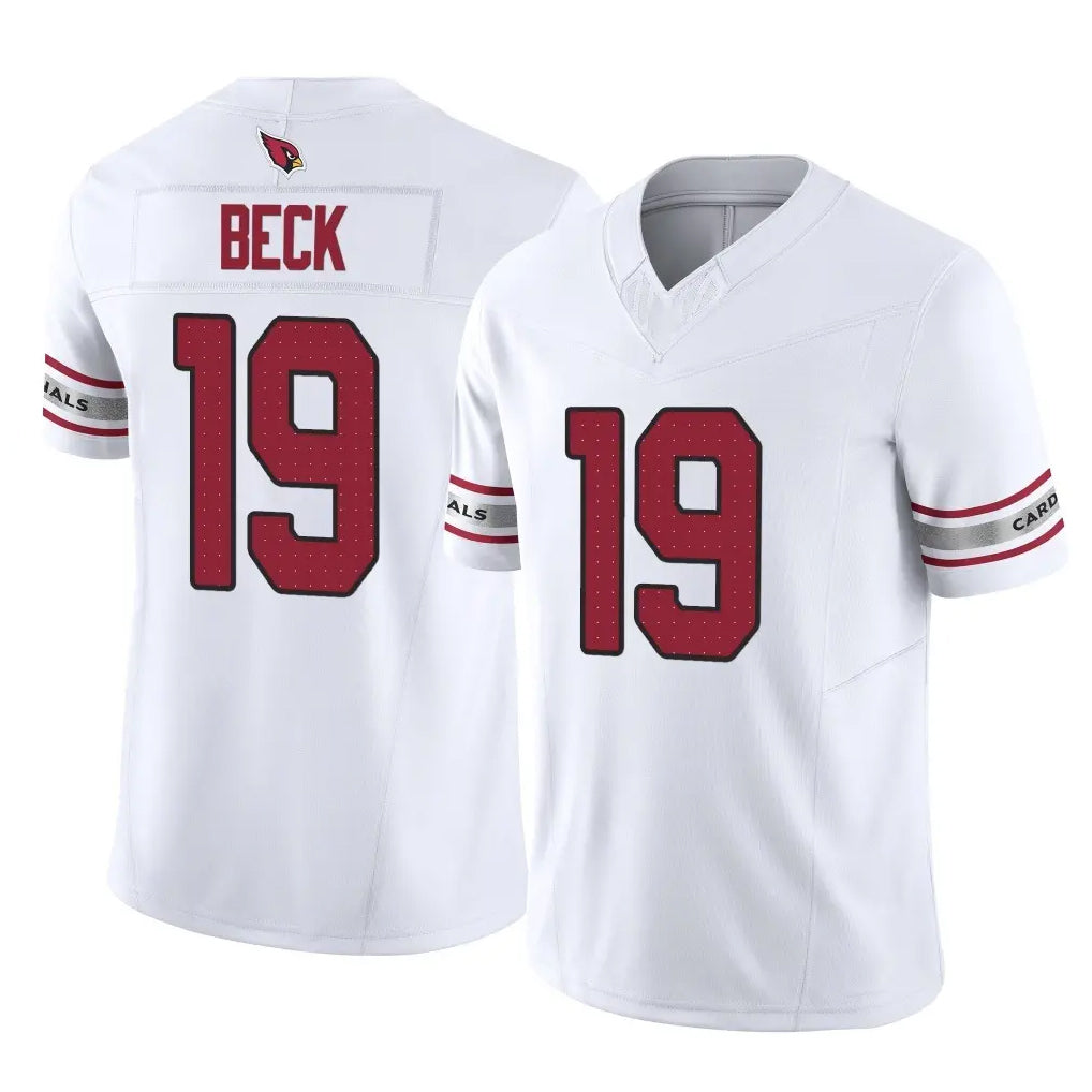 A.Cardinals #19 Carson Beck Player White Vapor F.U.S.E. Limited Home Game STECN Stitched Jerseys