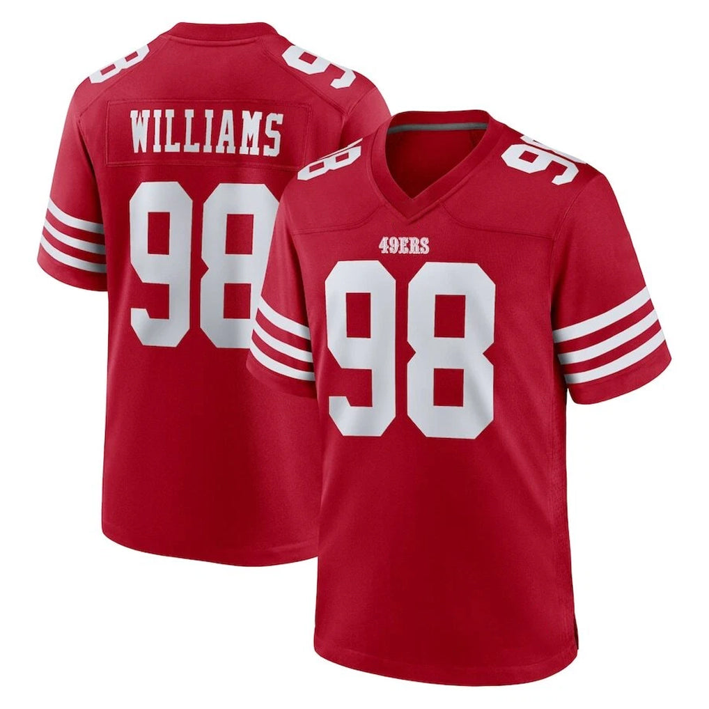 SF.49ers #98 Mykel Williams Player Red Game Home STECN Stitched Jerseys