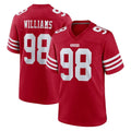 SF.49ers #98 Mykel Williams Player Red Game Home STECN Stitched Jerseys