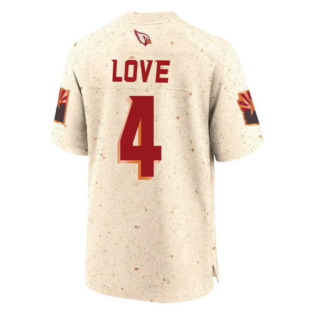A.Cardinals #4 Jeremiyah Love Player Cream Rivalries Collection Game STECN Stitched Jerseys