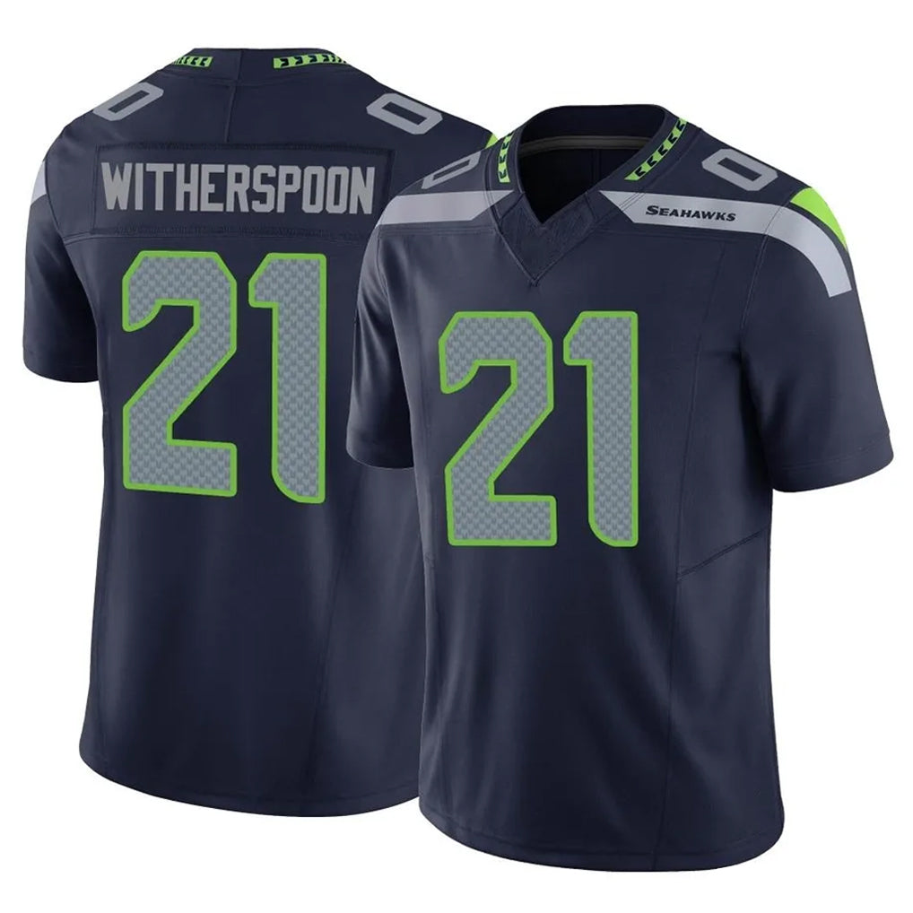 S.Seahawks #21 Devon Witherspoon Player Navy Limited Vapor F.U.S.E. Home Game STECN Stitched Jerseys