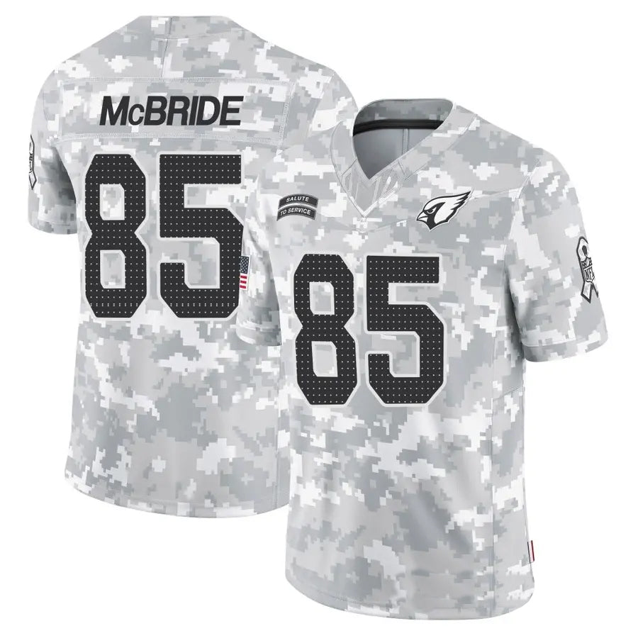 A.Cardinals #85 Trey McBride Player Camo Salute to Service Limited STECN Stitched Jerseys