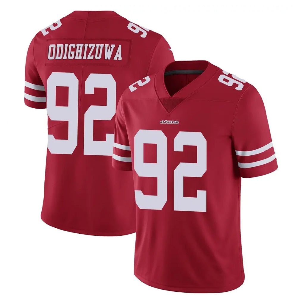 SF.49ers #92 Osa Odighizuwa Player Red Limited Vapor Untouchable Home Game STECN Stitched Jerseys