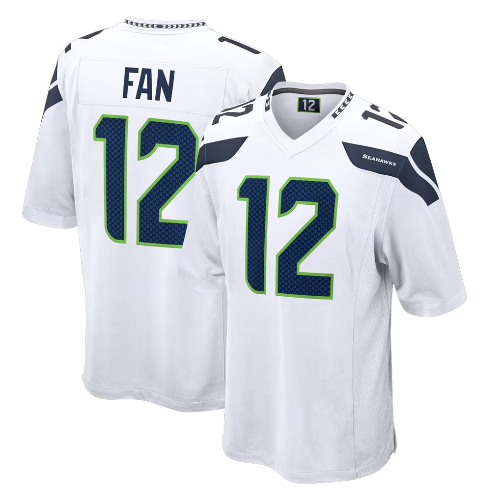 S.Seahawks #12 12th Fan Player White Home Game STECN Stitched Jerseys