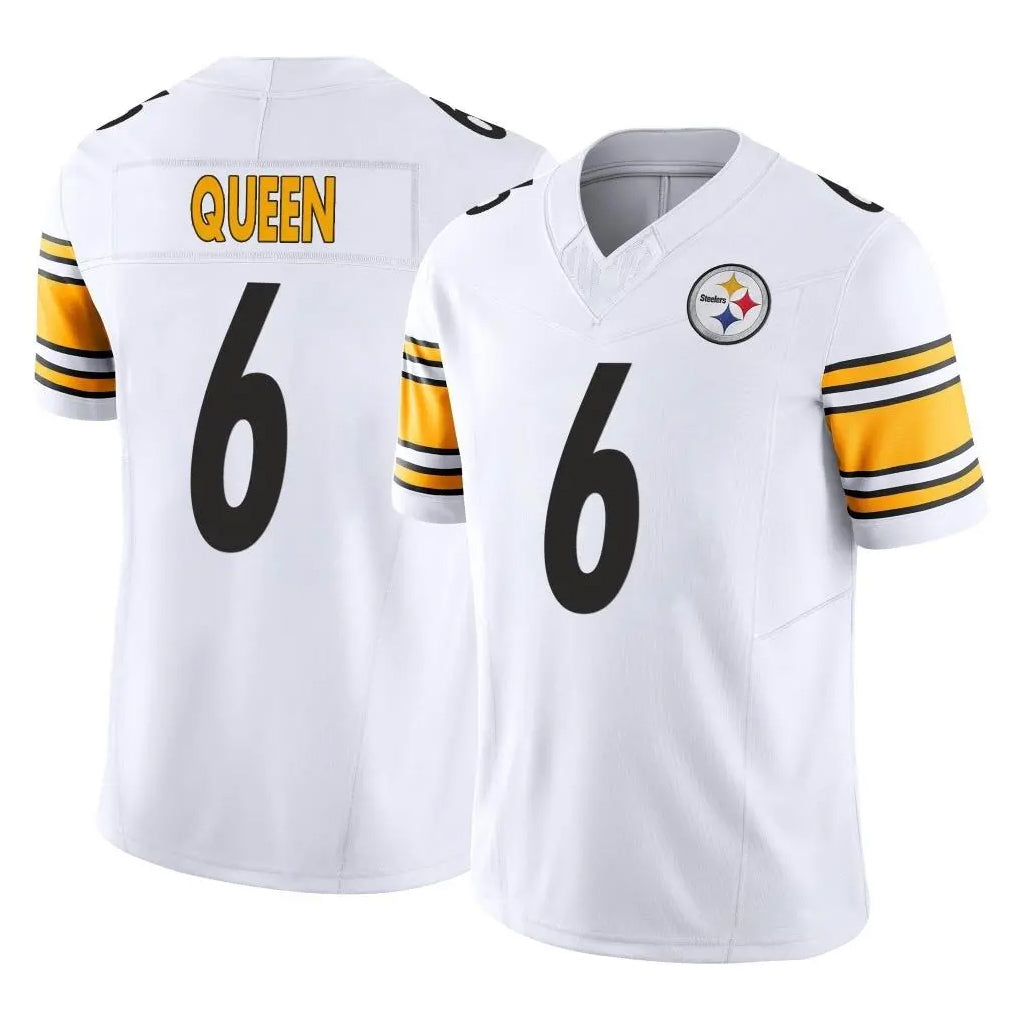 P.Steelers #6 Patrick Queen Player White Limited Vapor F.U.S.E. Home Game STECN Stitched Jerseys