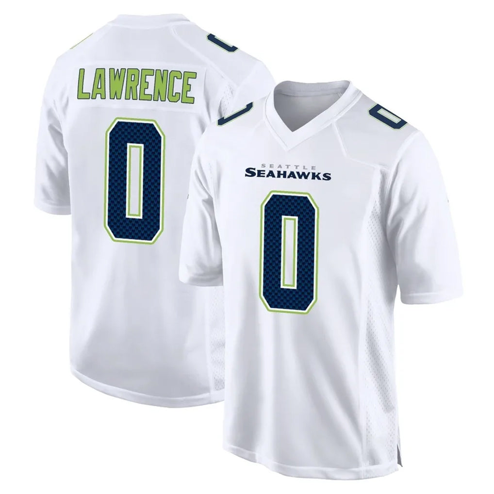 S.Seahawks #0 DeMarcus Lawrence Player White Tundra Fashion Home Game STECN Stitched Jerseys