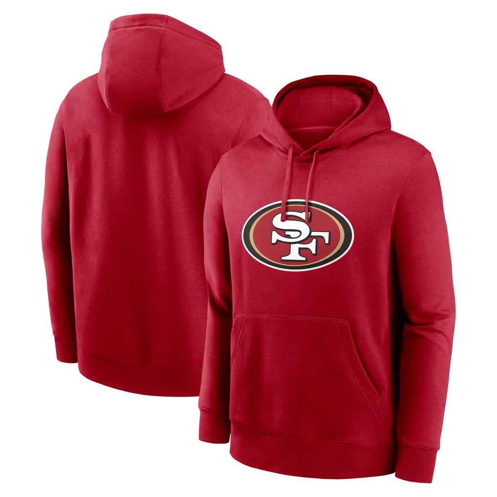 SF.49ers ## 49ers Blank Player Red LOGO Pullover Hoodies Home Game Blank Player STECN Stitched Jerseys