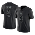 A.Cardinals #4 Jeremiyah Love Player Black RFLCTV Limited Home Game STECN Stitched Jerseys