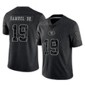 SF.49ers #19 Deebo Samuel Sr. Player Black Limited Reflective Home Game STECN Stitched Jerseys