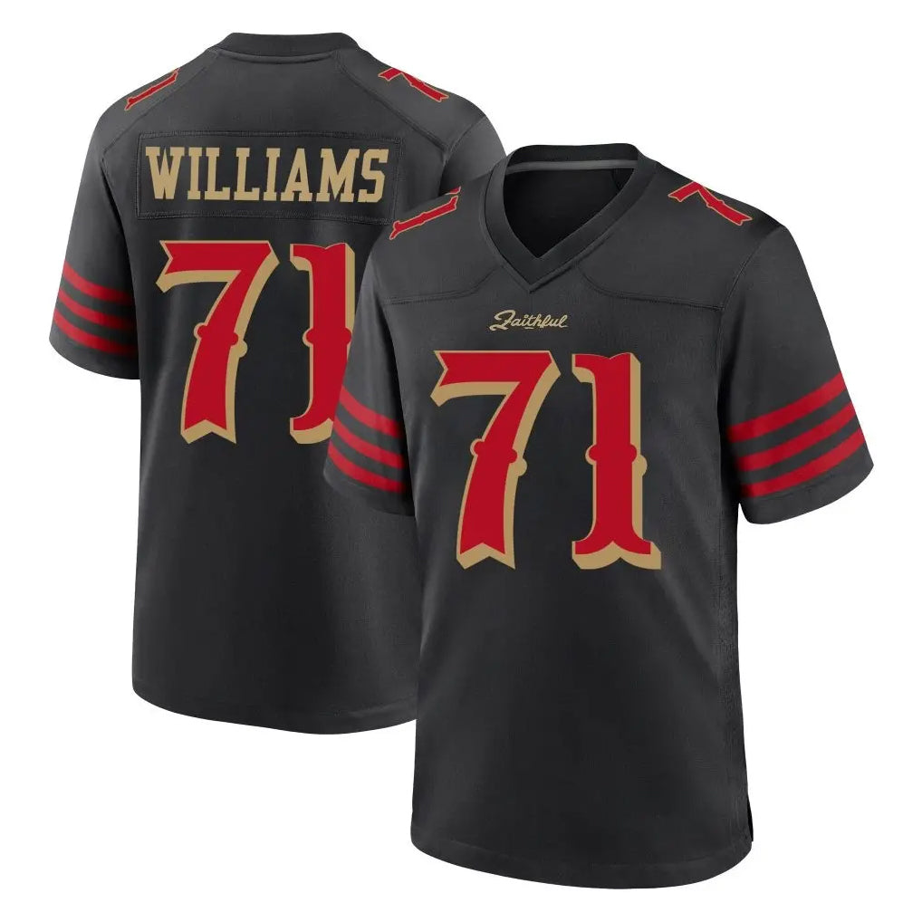 SF.49ers #71 Trent Williams Player Black Rivalries Collection Home Game STECN Stitched Jerseys
