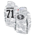 SF.49ers #71 Trent Williams Player Arctic Camo Limited Salute to Service Pullover Hoodies Game STECN Stitched Jerseys