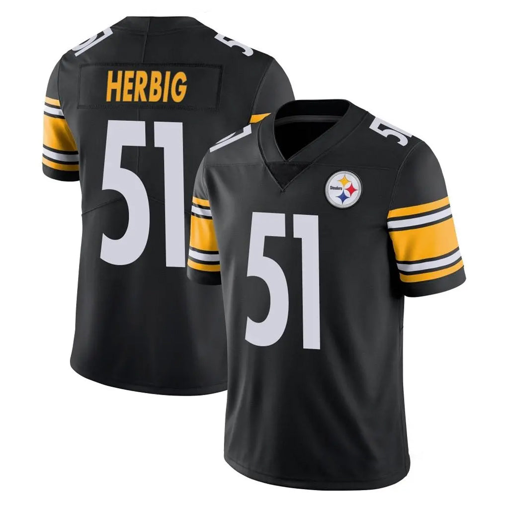 P.Steelers #51 Nick Herbig Player Black Limited Vapor Untouchable Home Game STECN Stitched Jerseys