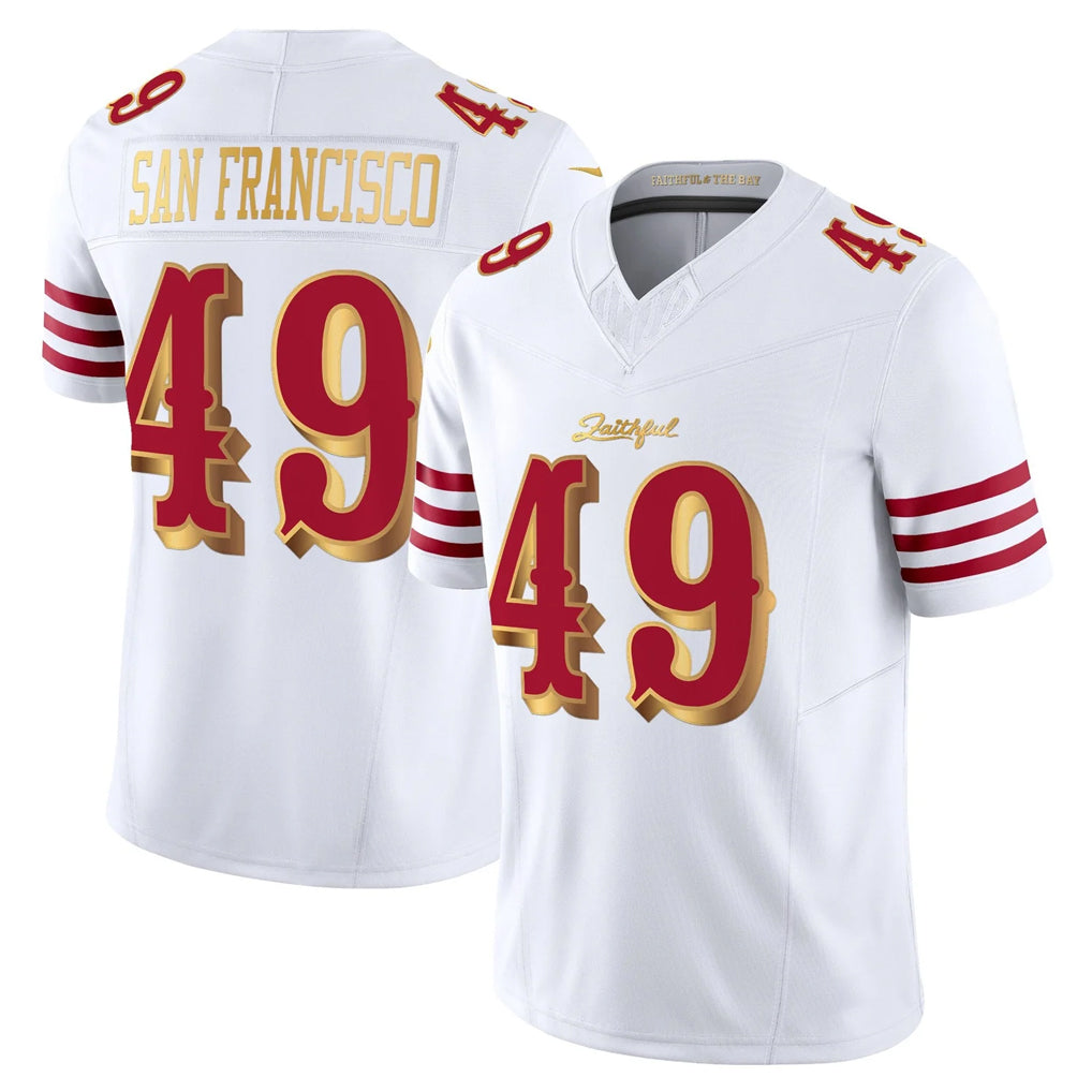 SF.49ers #49 The Faithful Player White 2025 Rivalries Collection Game Limited STECN Stitched Jerseys