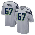S.Seahawks #67 Charles Cross Player Gray Home Game STECN Stitched Jerseys