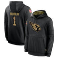 A.Cardinals #1 Kyler Murray Player Black Salute to Service Limited Hoodies STECN Stitched Jerseys