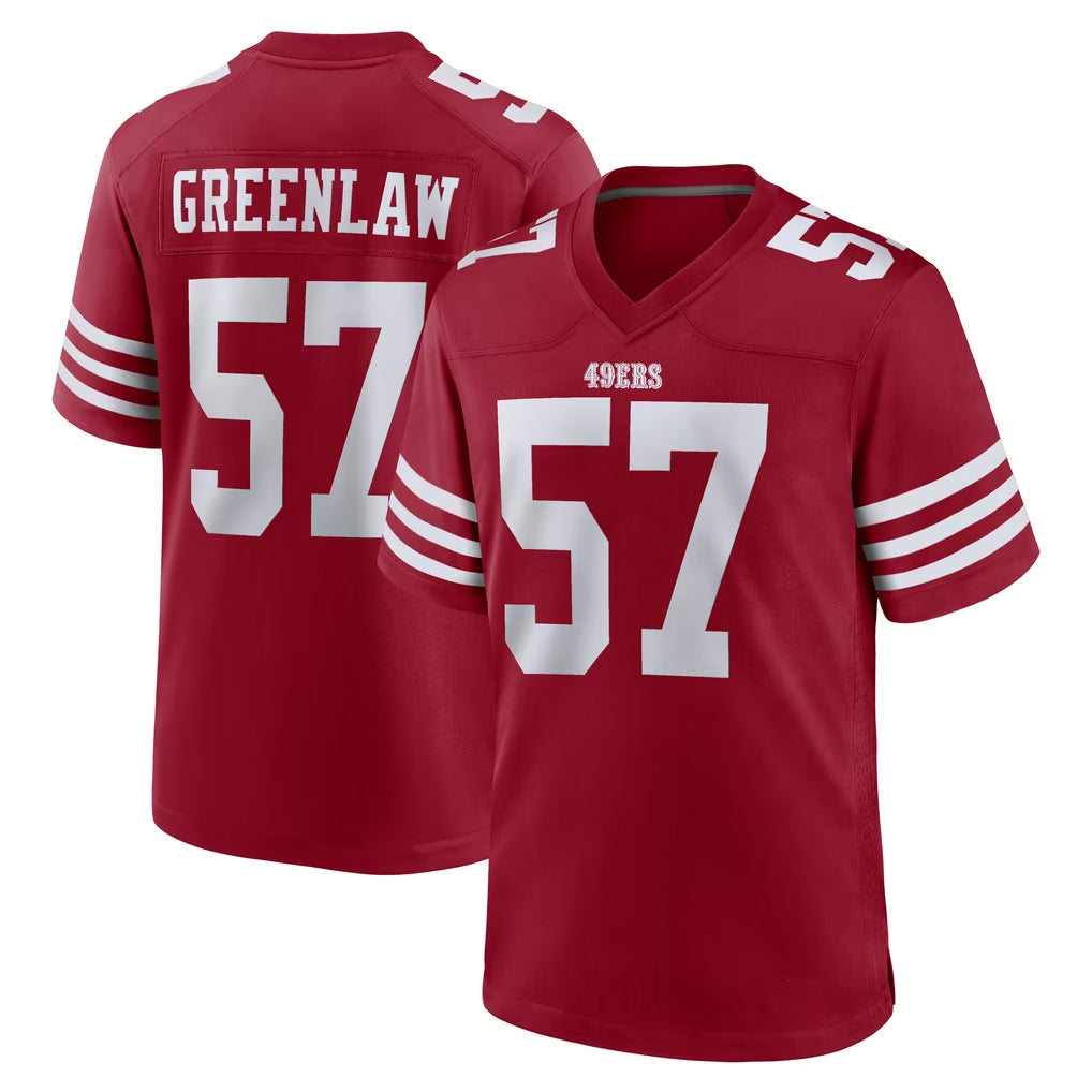 SF.49ers #57 Dre Greenlaw Player Red Game Home STECN Stitched Jerseys