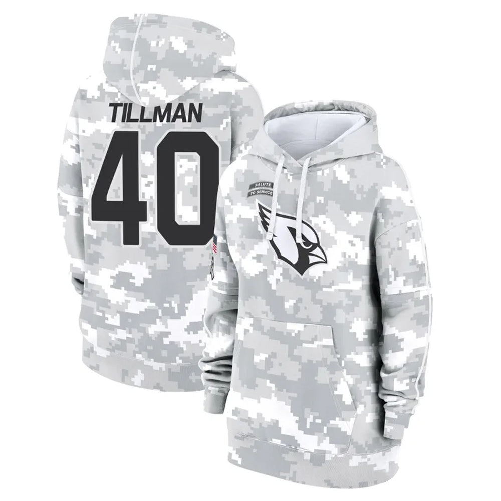 A.Cardinals #40 Pat Tillman Player Arctic Camo Salute to Service Limited Hoodie STECN Stitched Jerseys