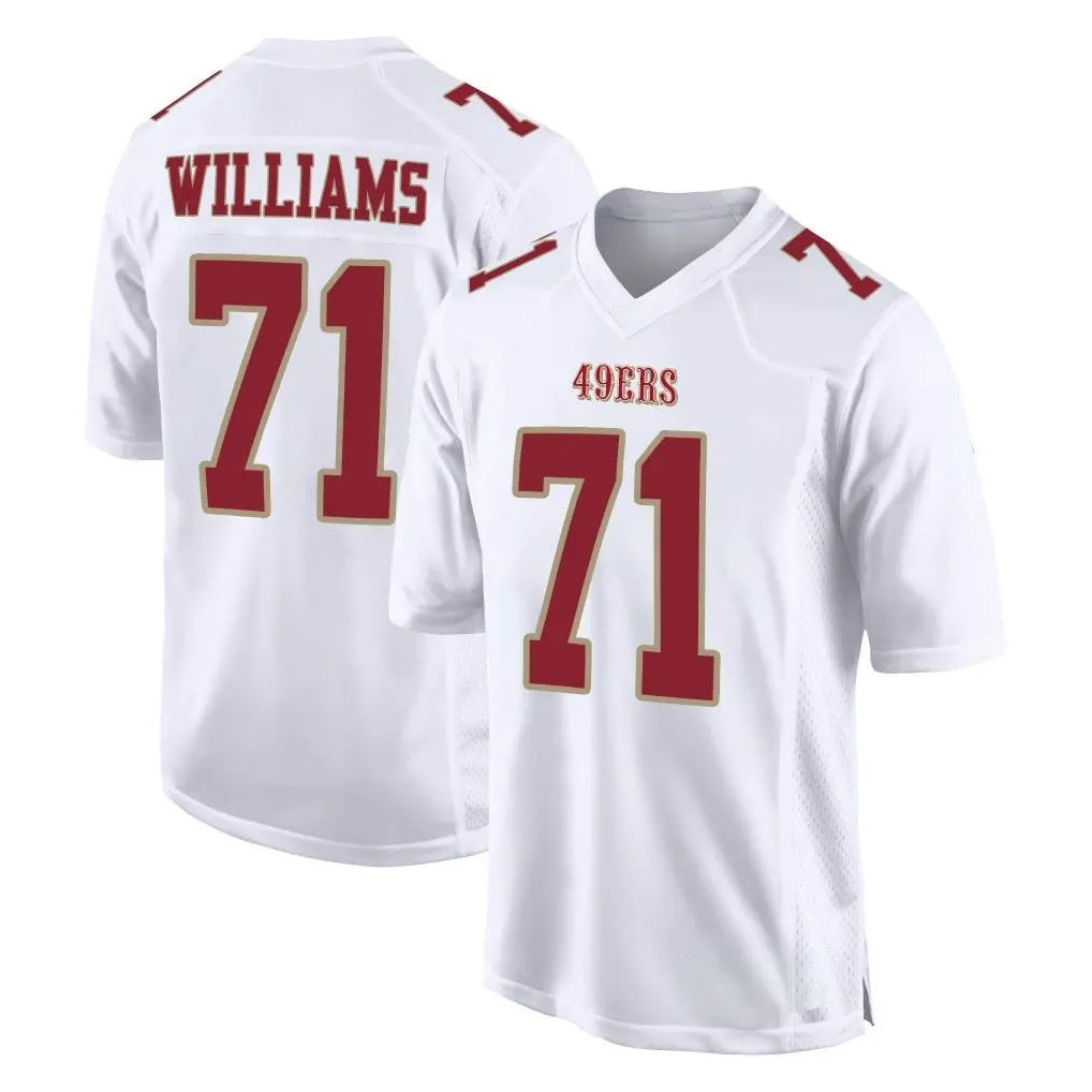 SF.49ers #71 Trent Williams Player White Fashion Home Game STECN Stitched Jerseys