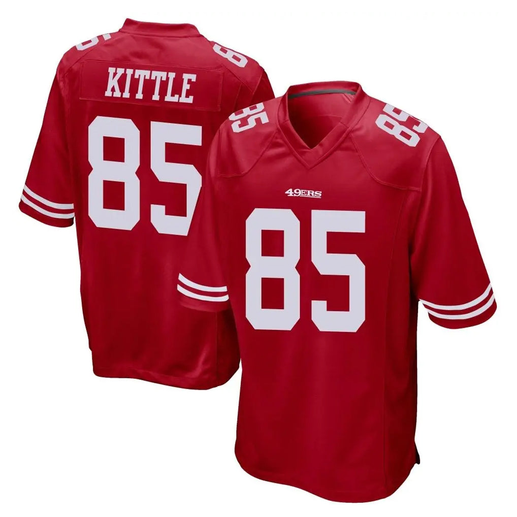 SF.49ers #85 George Kittle Player Red Home Game STECN Stitched Jerseys