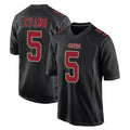 SF.49ers #5 Mike Evans Player Black Fashion Home Game STECN Stitched Jerseys