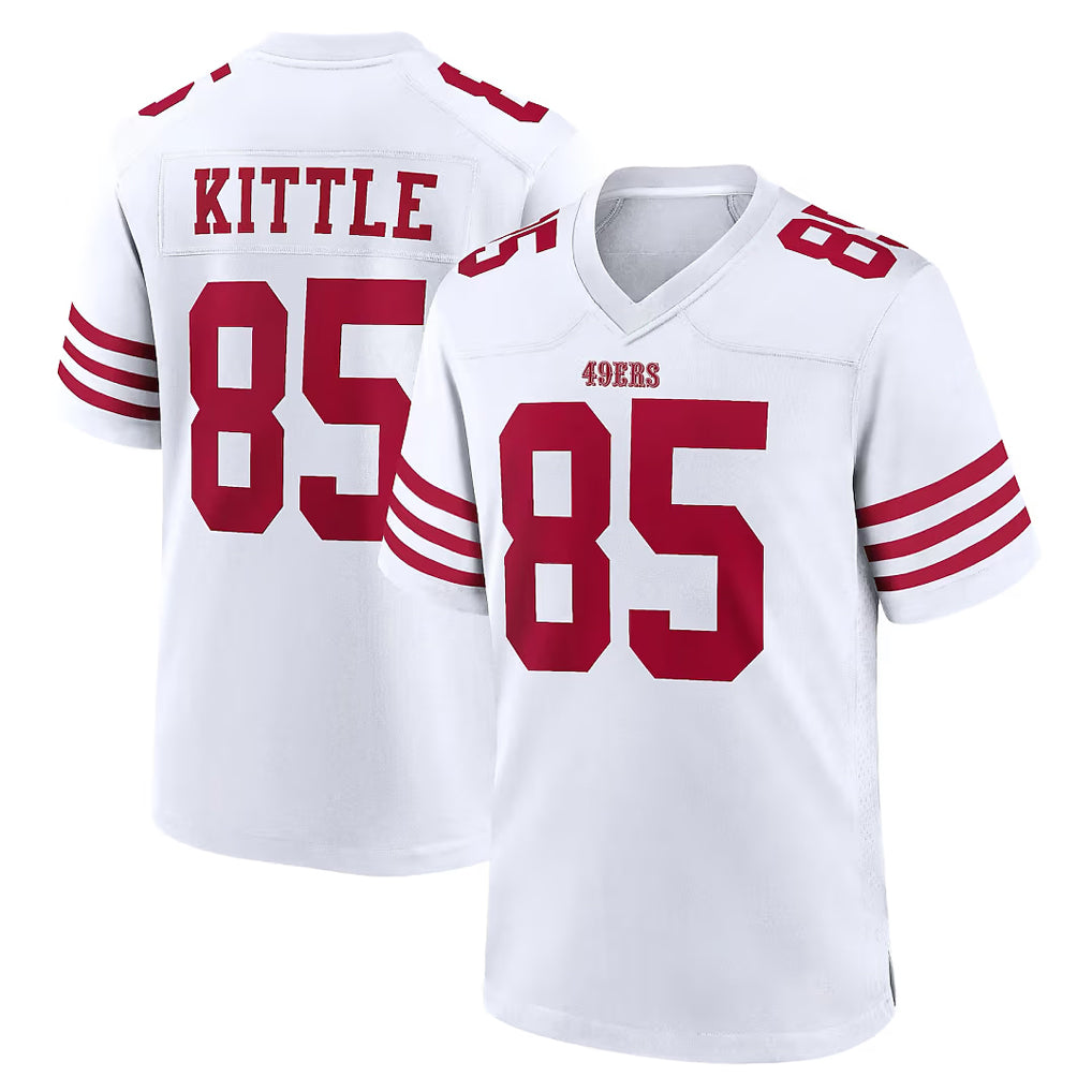 SF.49ers #85 George Kittle Player White Game Home STECN Stitched Jerseys