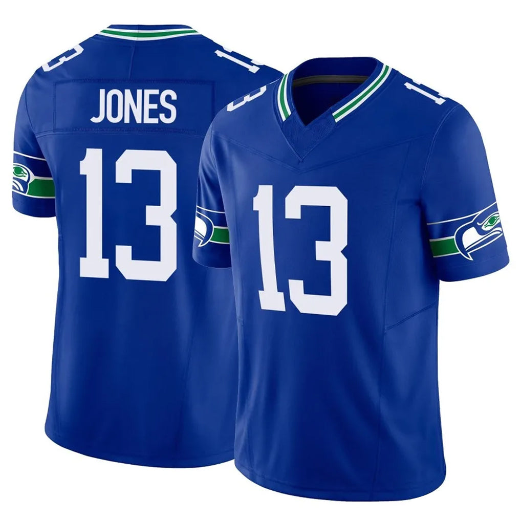 S.Seahawks #13 Ernest Jones IV Player Royal Limited Throwback Vapor F.U.S.E. Home Game STECN Stitched Jerseys