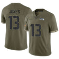 S.Seahawks #13 Ernest Jones IV Player Olive Limited Salute To Service Home Game STECN Stitched Jerseys