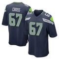 S.Seahawks #67 Charles Cross Player Navy Home Game STECN Stitched Jerseys