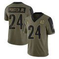 P.Steelers #24 Joey Porter Jr. Player Olive Salute To Service Limited Game STECN Stitched Jerseys