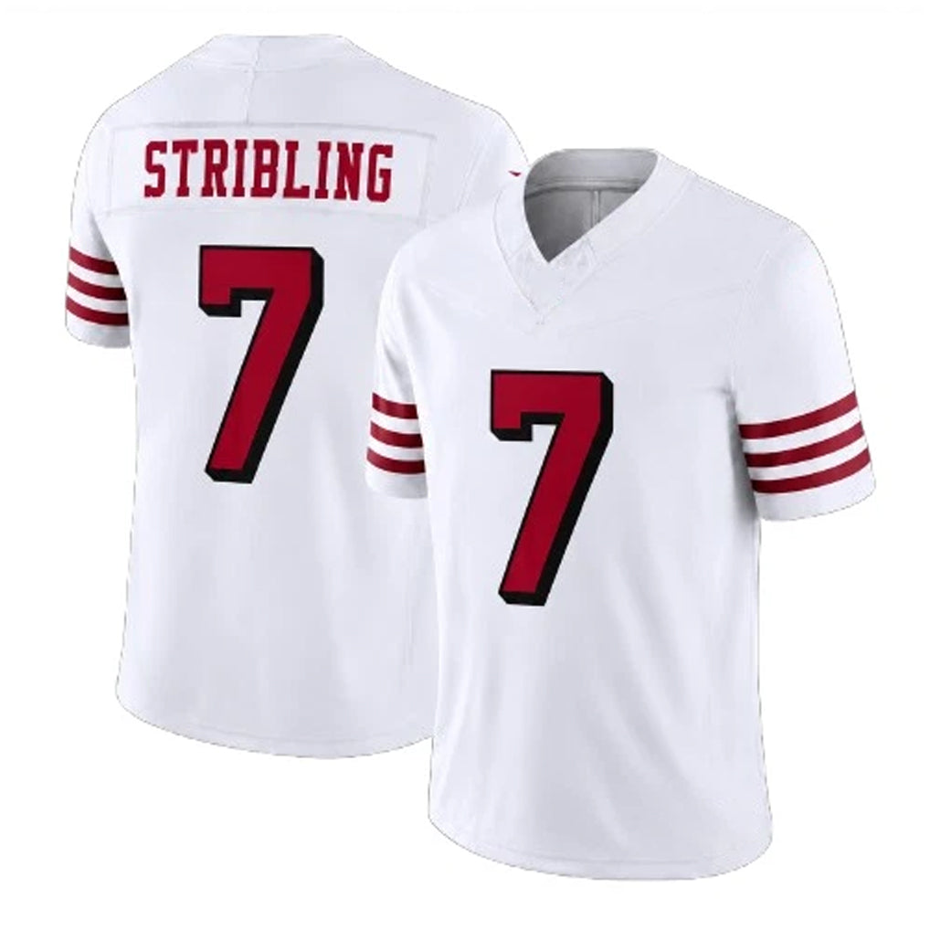 SF.49ers #7 De'Zhaun Stribling Player White Limited Alternate Vapor F.U.S.E. Home Game STECN Stitched Jerseys