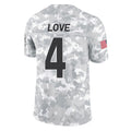 A.Cardinals #4 Jeremiyah Love Player Camo Salute to Service Limited Home STECN Stitched Jerseys