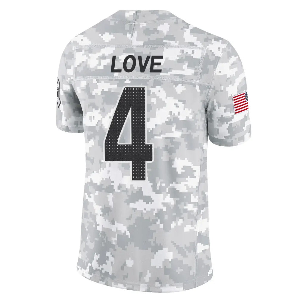 A.Cardinals #4 Jeremiyah Love Player Camo Salute to Service Limited Home STECN Stitched Jerseys