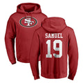 SF.49ers #19 Deebo Samuel Sr. Player Red LOGO Pullover Hoodies Home Game STECN Stitched Jerseys
