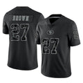 SF.49ers #27 Ji'Ayir Brown Player Black Limited Reflective Home Game STECN Stitched Jerseys