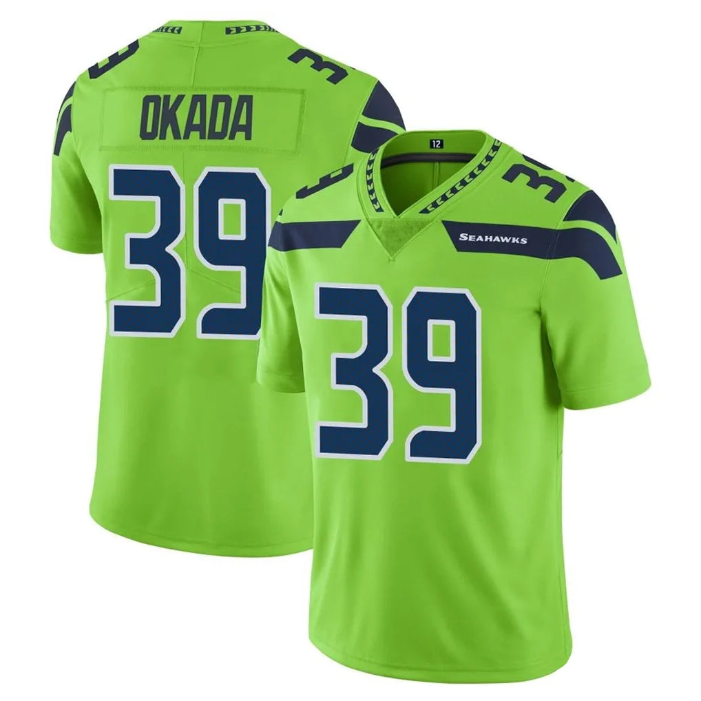 S.Seahawks #39 Ty Okada Player Green Limited Color Rush Home Game STECN Stitched Jerseys
