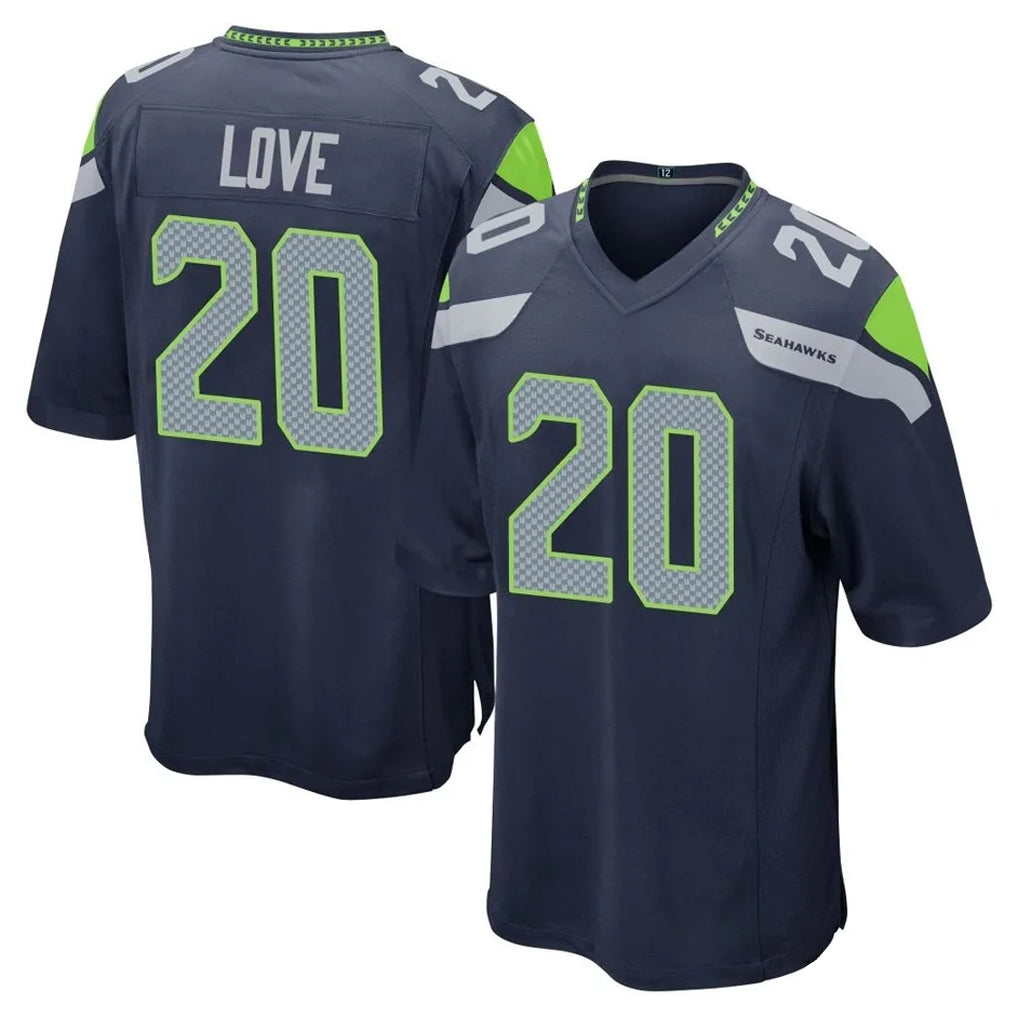 S.Seahawks #20 Julian Love Player Navy Home Game STECN Stitched Jerseys