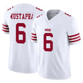 SF.49ers #6 Malik Mustapha Player White Limited Vapor F.U.S.E. Home Game STECN Stitched Jerseys