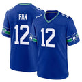 S.Seahawks #12 12th Fan Player Royal Throwback Home Game STECN Stitched Jerseys