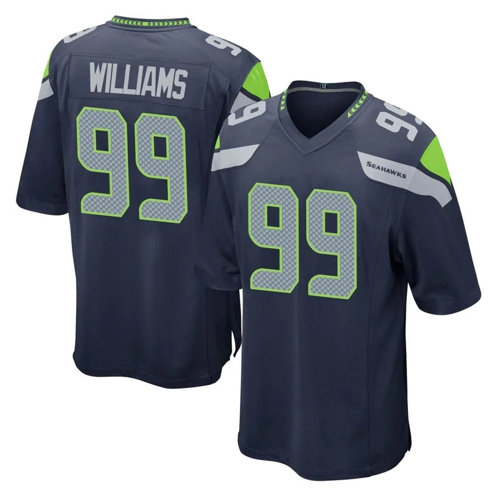 S.Seahawks #99 Leonard Williams Player Navy Home Game STECN Stitched Jerseys