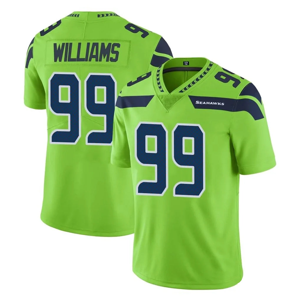 S.Seahawks #99 Leonard Williams Player Green Limited Color Rush Home Game STECN Stitched Jerseys