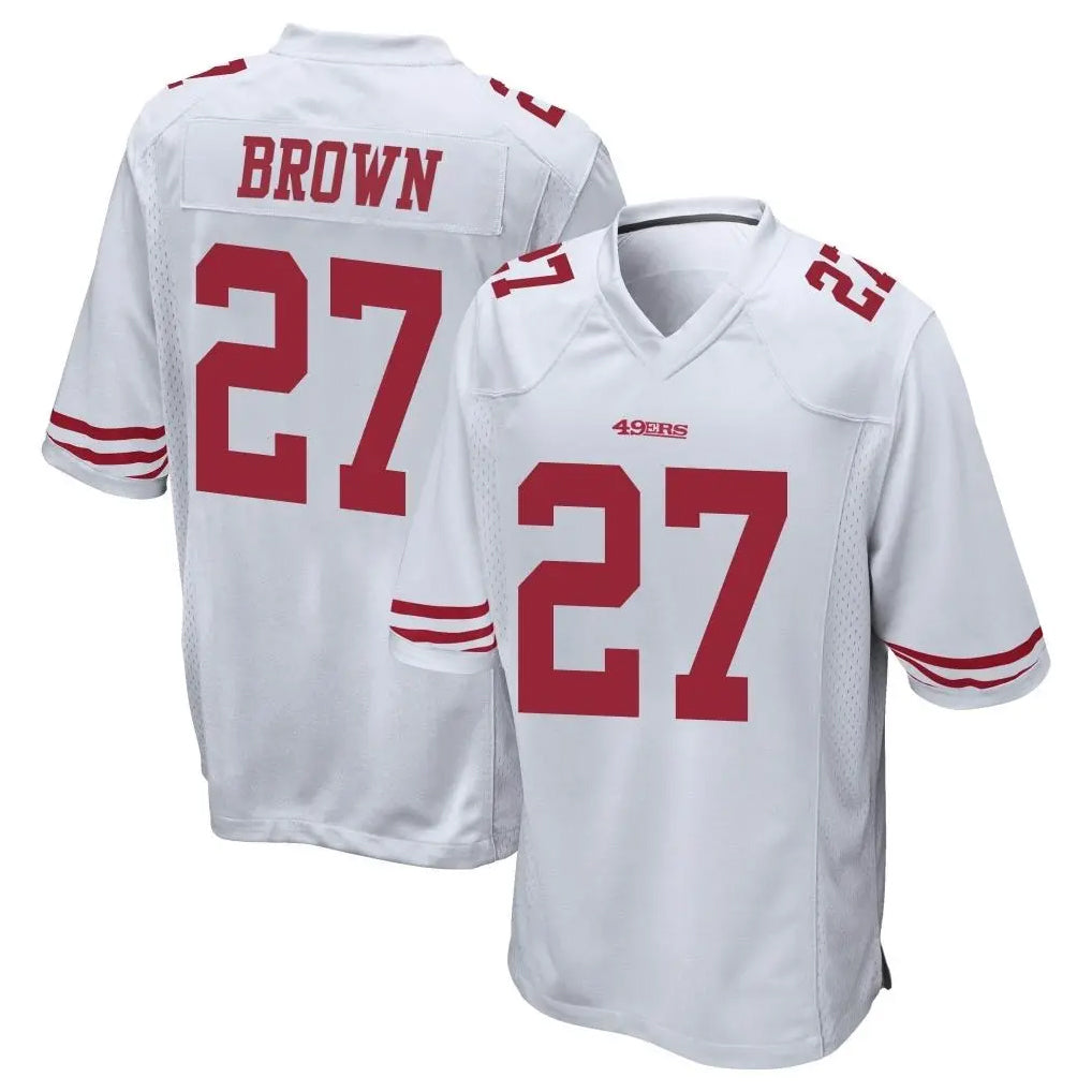 SF.49ers #27 Ji'Ayir Brown Player White Home Game STECN Stitched Jerseys
